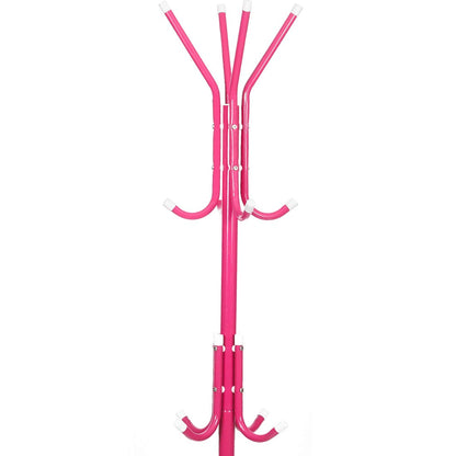 Steelbird Coat Hanger/Clothes Hanger Stand/ 6 Hook Hanging Pole Rack Clothes Hanger Coat Stand (Pink)