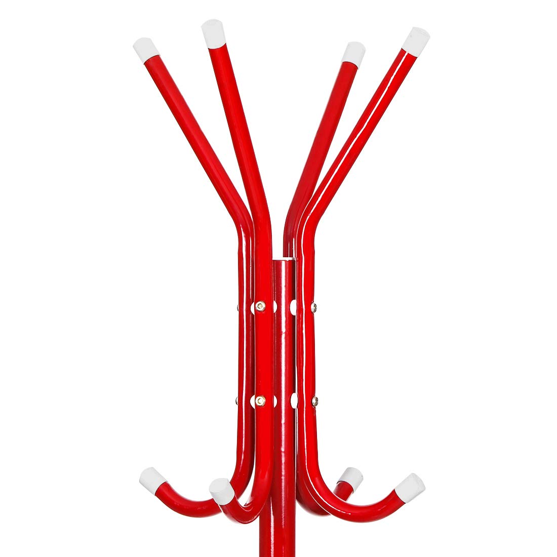 Steelbird Coat Hanger/Clothes Hanger Stand/ 6 Hook Hanging Pole Rack Clothes Hanger Coat Stand (Red)