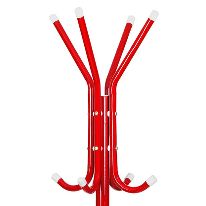 Steelbird Coat Hanger/Clothes Hanger Stand/ 6 Hook Hanging Pole Rack Clothes Hanger Coat Stand (Red)