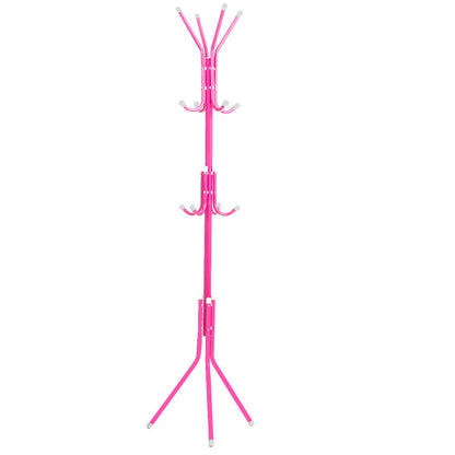 Steelbird Coat Hanger/Clothes Hanger Stand/ 6 Hook Hanging Pole Rack Clothes Hanger Coat Stand (Pink)