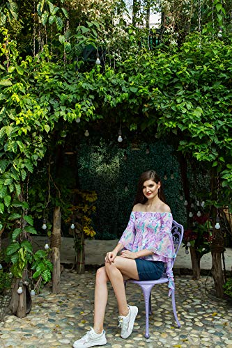 ORZEL Women's Elegant Half Sleeve Top – Effortless Style and Comfort (Abstract Print)