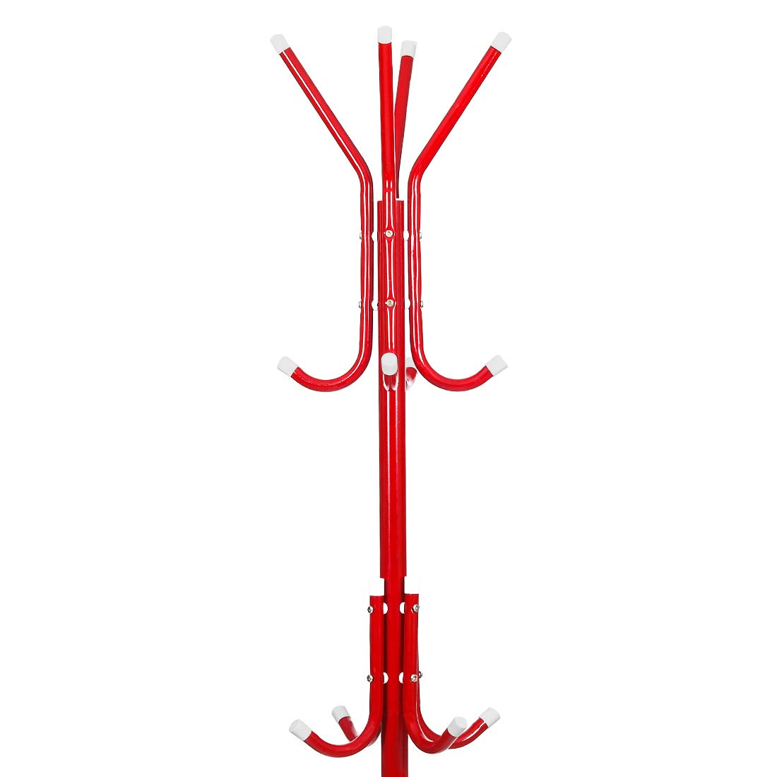 Steelbird Coat Hanger/Clothes Hanger Stand/ 6 Hook Hanging Pole Rack Clothes Hanger Coat Stand (Red)