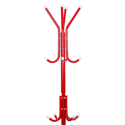 Steelbird Coat Hanger/Clothes Hanger Stand/ 6 Hook Hanging Pole Rack Clothes Hanger Coat Stand (Red)