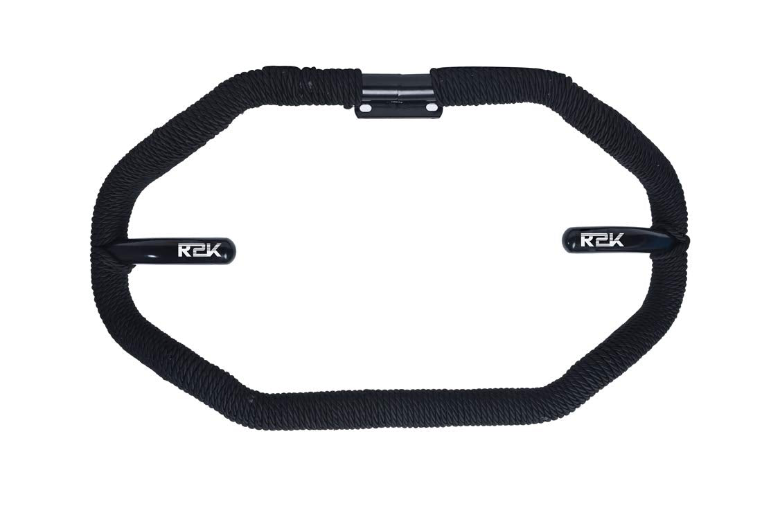 R2K Stylist 8 Bend Heavy Duty Metal with Rope Safety Leg Crash Guard for Royal Enfield (Black Powder Coated)