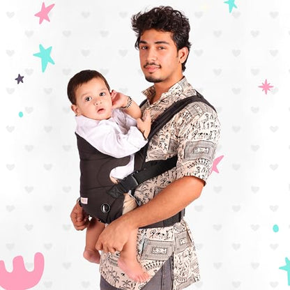 Koko Elegant Adjustable Baby Carrier Cum Kangaroo Bag-Lightweight and Breathable-Back-Front Carrier for Baby with Safety Belt-Max Weight Up to 15 Kg (Brown)