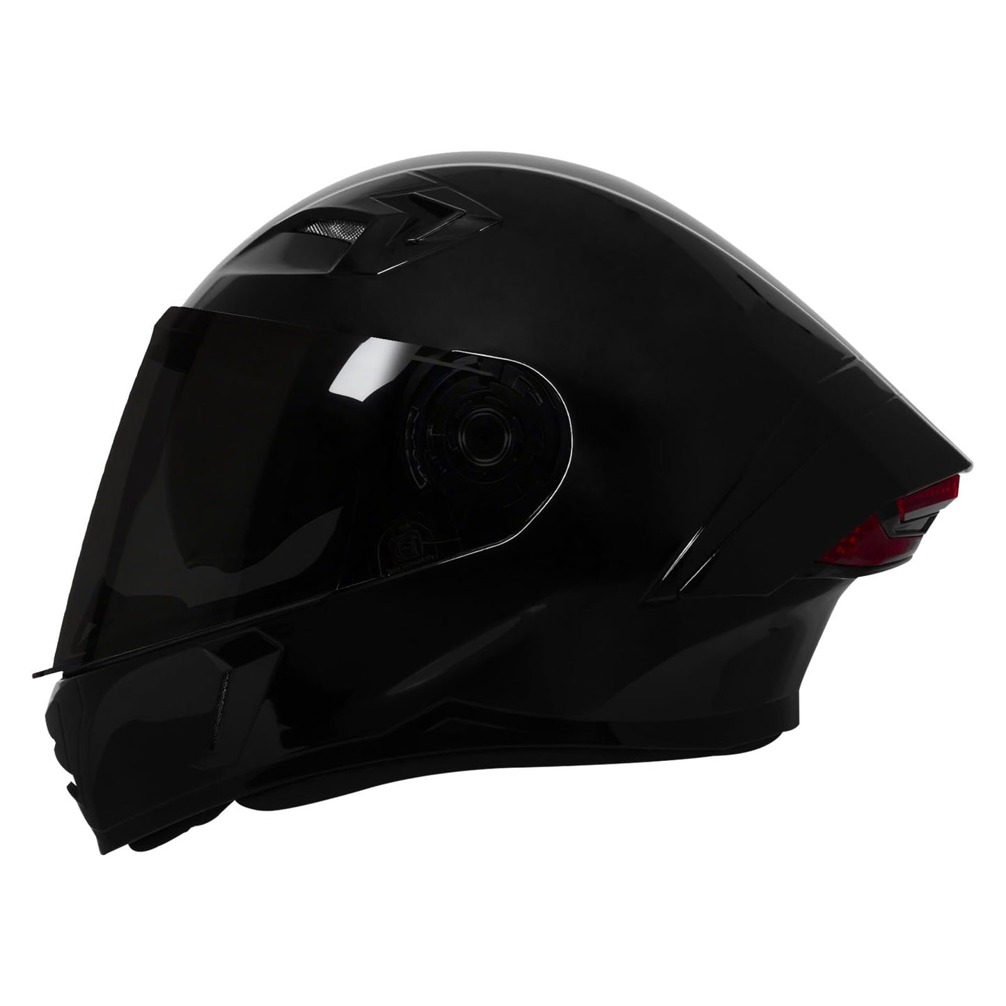 Steelbird SBA-11 7Wings LT ISI Certified Flip-Up Helmet for Men with Inner Sun Shield (Glossy Black with Smoke Visor)