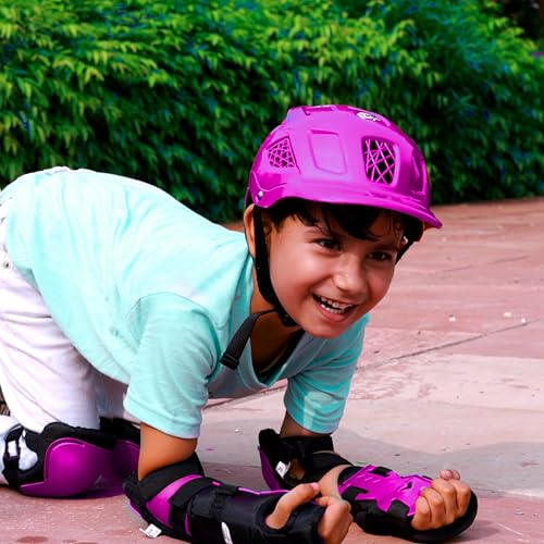 Koko Dragon Kids Skating & Cycling Helmet | Protective Gear for Boys & Girls (Pink)