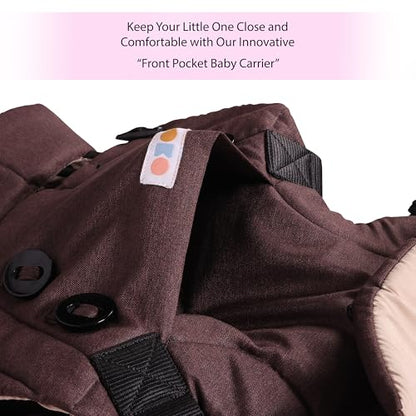 Koko Elegant Adjustable Baby Carrier Cum Kangaroo Bag-Lightweight and Breathable-Back-Front Carrier for Baby with Safety Belt-Max Weight Up to 15 Kg (Brown)