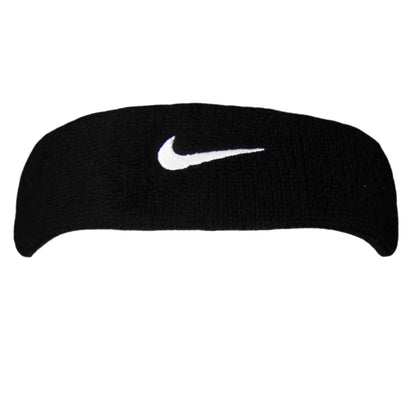 Refurbished NIKE UNISEX SWOOSH CLASSIC HEADBAND, OSFM (Black/White)