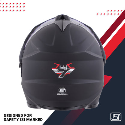 Steelbird GT Off Road ISI Certified Motocross Double Visor Full Face Helmet Outer Clear Visor and Inner Smoke Sun Shield (Matt Black)