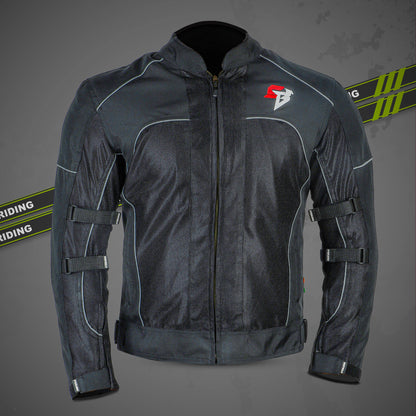 Steelbird Riding Jacket Zojila Z1 with Impact Protection Removable CE level 2 armour and Abrasion Resistance (Red)