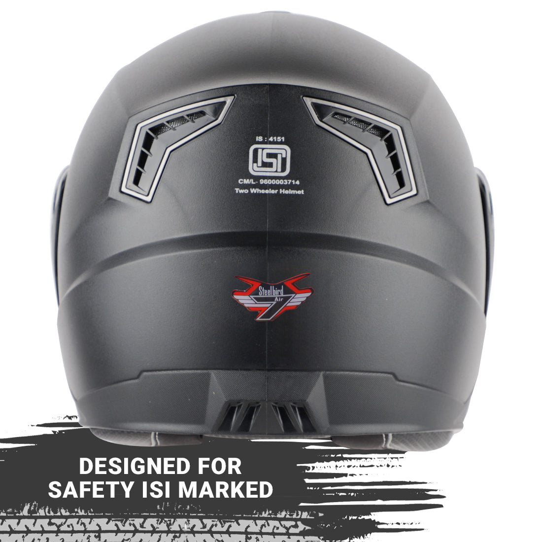 Steelbird SBA-7 7Wings ISI Certified Flip-Up Helmet for Men and Women (Dashing Black with Clear Visor)