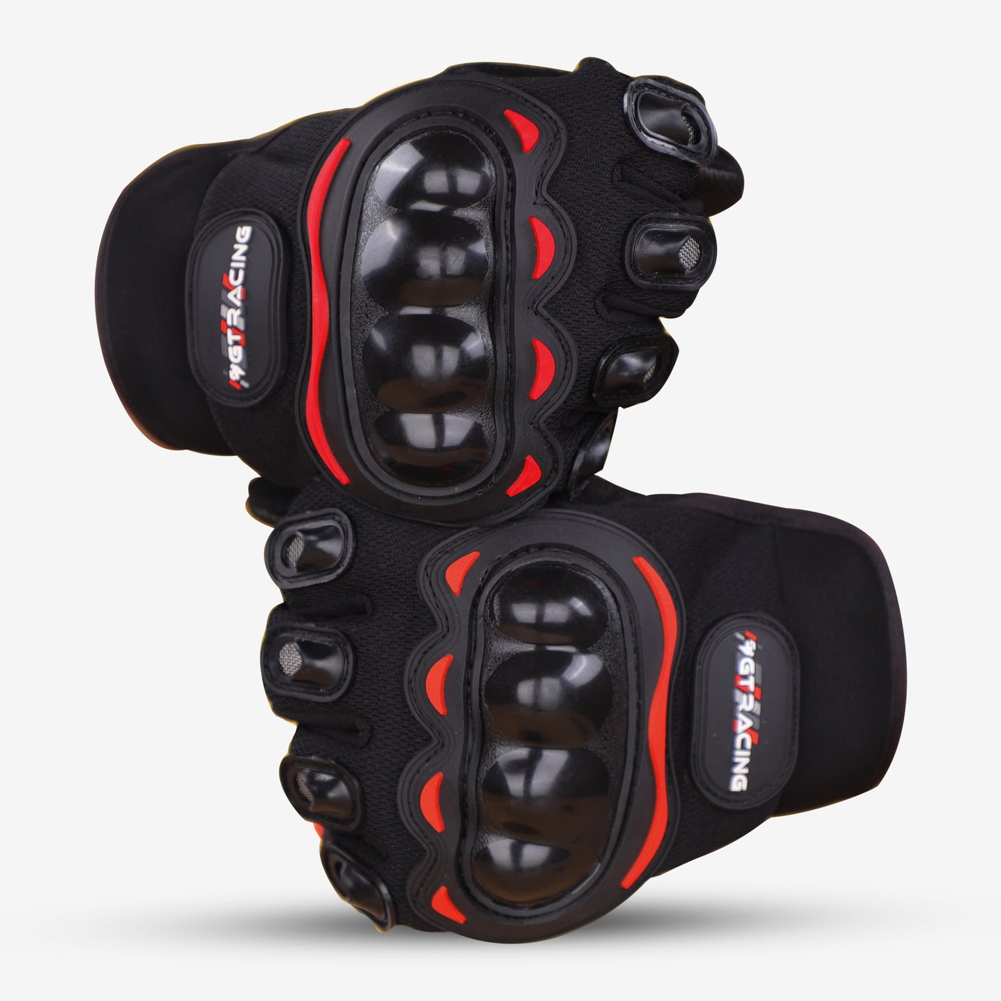 Refurbished Steelbird GT-01 Full Finger Bike Riding Gloves with Touch Screen Sensitivity at Thumb and Index Finger, Protective Off-Road Motorbike Racing (Red)