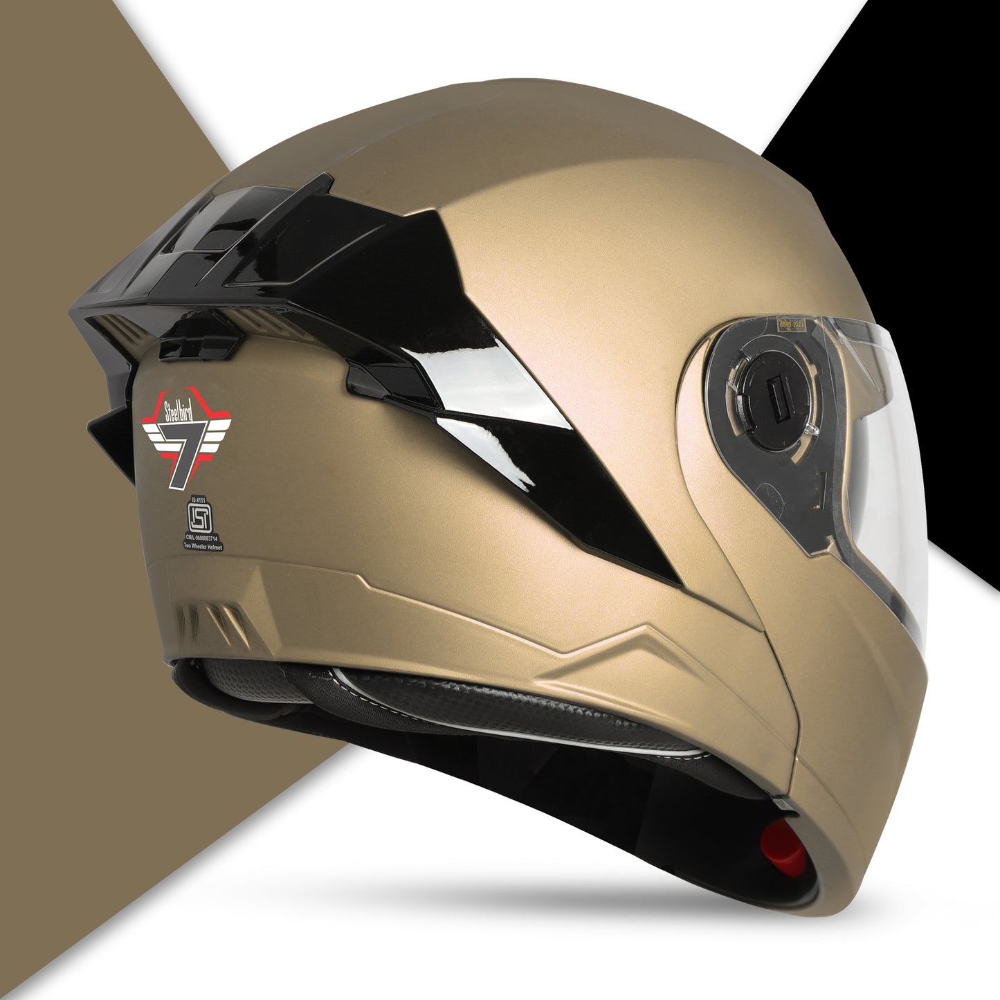 Steelbird SBA-8 7Wings ISI Certified Flip-Up Helmet for Men and Women with Inner Smoke Sun Shield (Matt Desert Storm)
