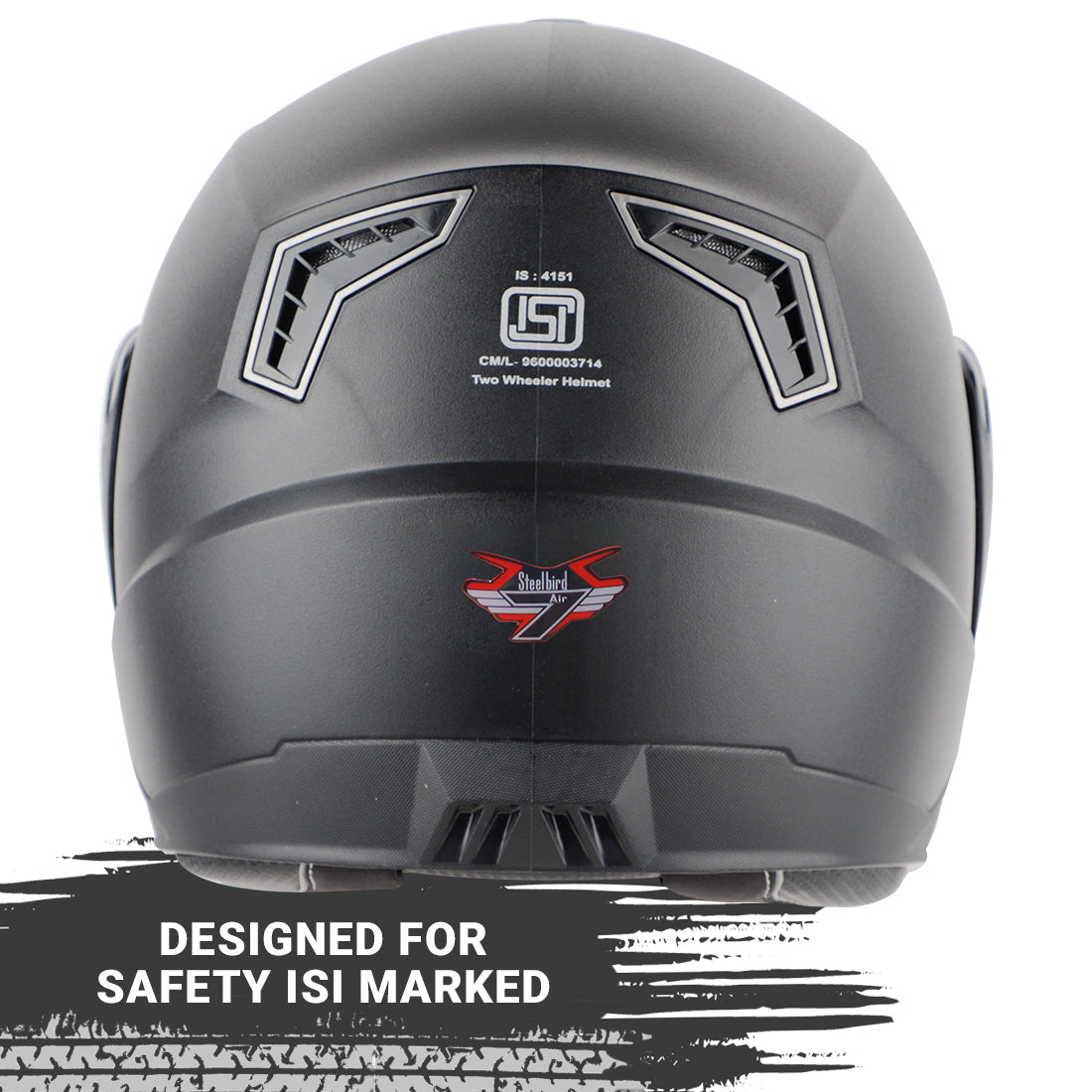 Steelbird SBA-7 7Wings ISI Certified Flip-Up Helmet for Men and Women with Inner Smoke Sun Shield (Dashing Black)