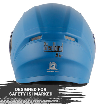 Steelbird SBA-21 GT Full Face Helmet for Men and Women (Dashing Blue with Clear Visor)