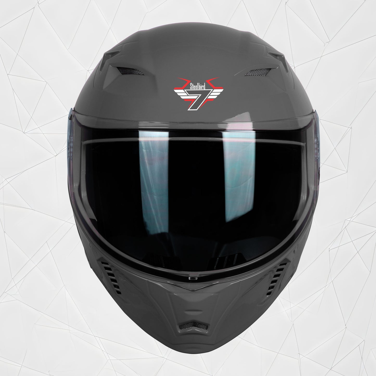 Steelbird SBA-20 7Wings ISI Certified Flip-Up Helmet with Black Spoiler for Men and Women (Glossy H. Grey with Clear Visor)