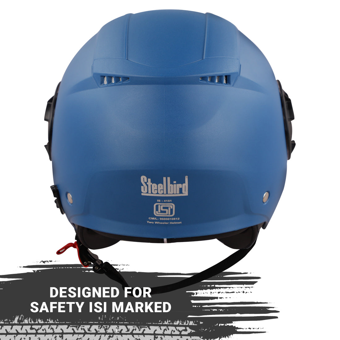 Steelbird GT Dashing ISI Certified Open Face Helmet for Men and Women with Inner Sun Shield ( Dual Visor Mechanism ) (Dashing Blue)