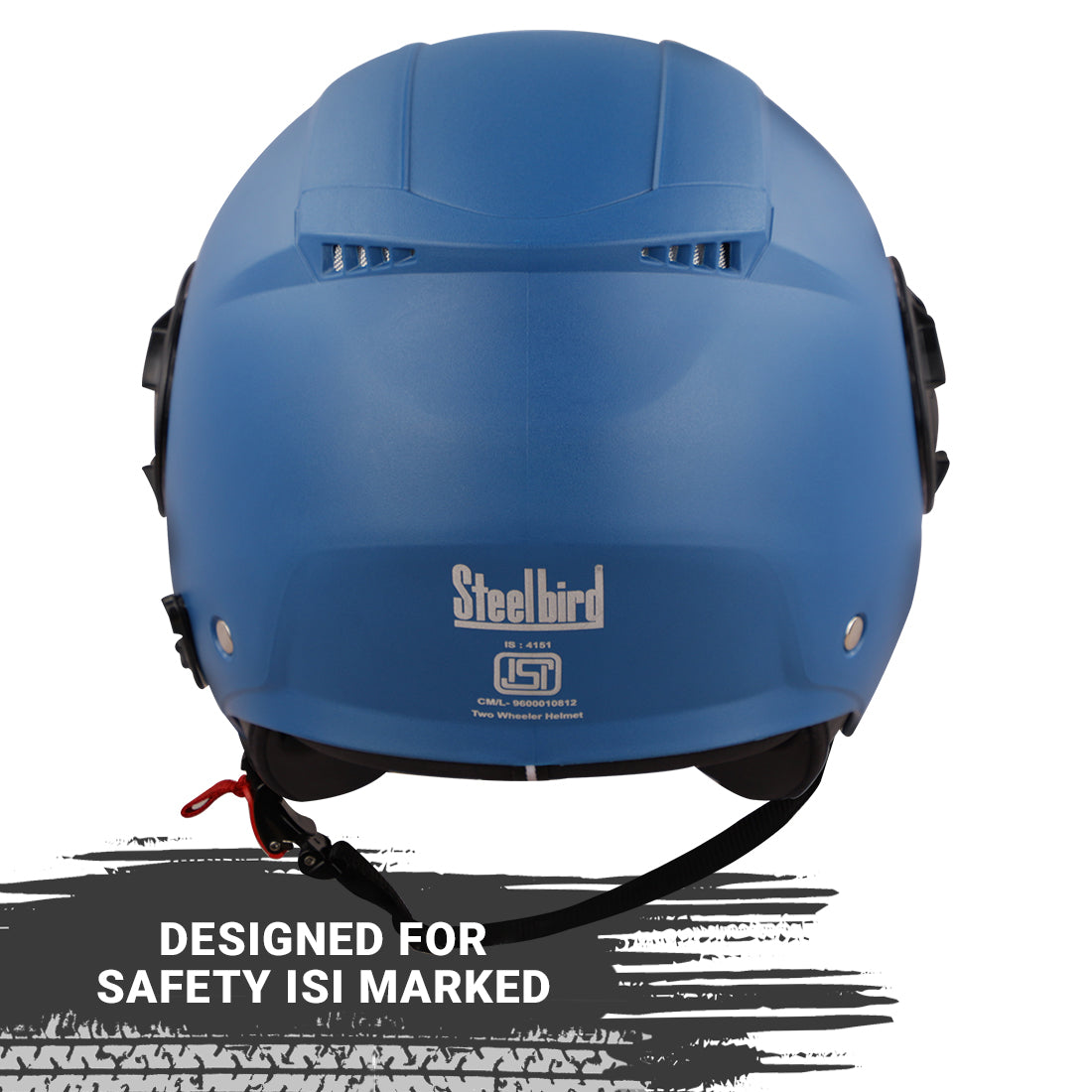 Steelbird SBH-31 GT Dashing ISI Certified Open Face Helmet for Men and Women with Inner Sun Shield ( Dual Visor Mechanism ) (Dashing Blue)