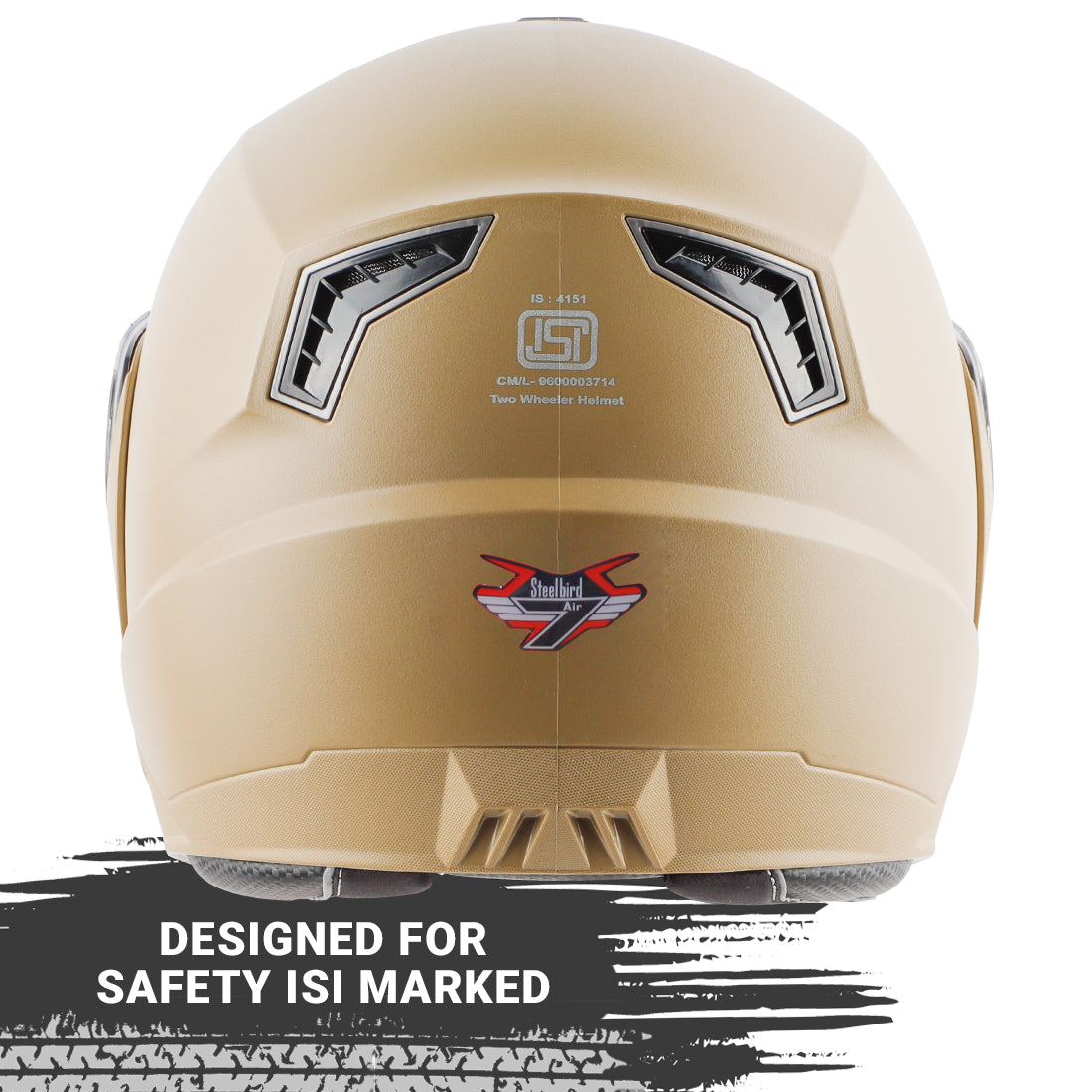 Steelbird SBA-7 7Wings ISI Certified Flip-Up Helmet for Men and Women ( Dashing Desert Storm with Clear Visor)