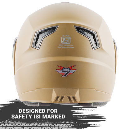 Steelbird SBA-7 7Wings ISI Certified Flip-Up Helmet for Men and Women ( Dashing Desert Storm with Clear Visor)