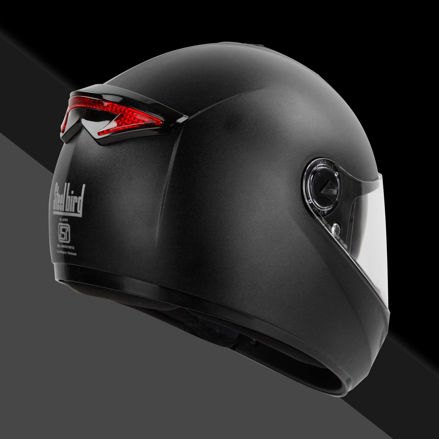 Steelbird SBH-34 Road ISI Certified Full Face Helmet with Inner Smoke Sun Shield (Dashing Black)