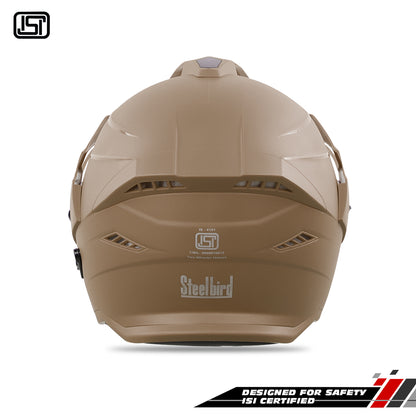 Steelbird SBH-23 GT Plus Open Face ISI Certified Helmet for Men and Women with Inner Sun Shield (Dashing Desert Storm)