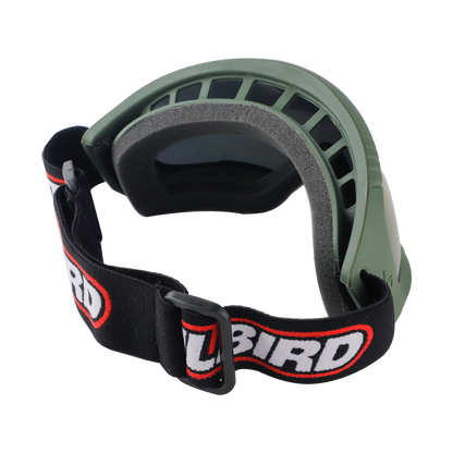 Steelbird 7Wings Motocross ATV/Dirt Bike Goggles, Unisex Eye Protection for Riding (Pack of 1, Olive with Silver)