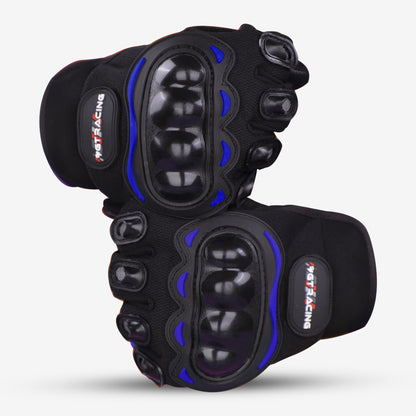Refurbished Steelbird GT-01 Full Finger Bike Riding Gloves with Touch Screen Sensitivity at Thumb and Index Finger, Protective Off-Road Motorbike Racing (Blue)
