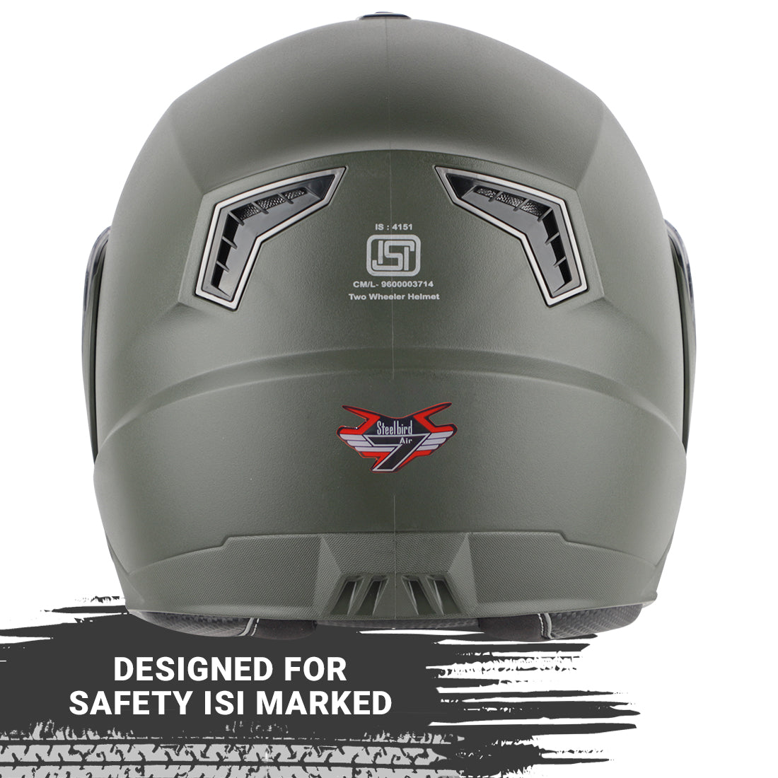 Steelbird SBA-7 7Wings ISI Certified Flip-Up Helmet for Men and Women with Inner Smoke Sun Shield (Dashing Battle Green)