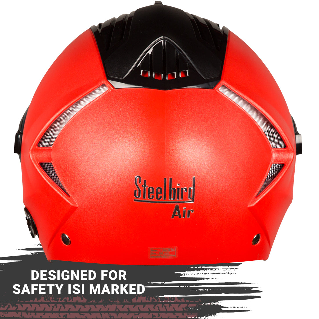 Steelbird SBA-3 R2K Classic ISI Certified Open Face Helmet for Men and Women (Red with Clear Visor)
