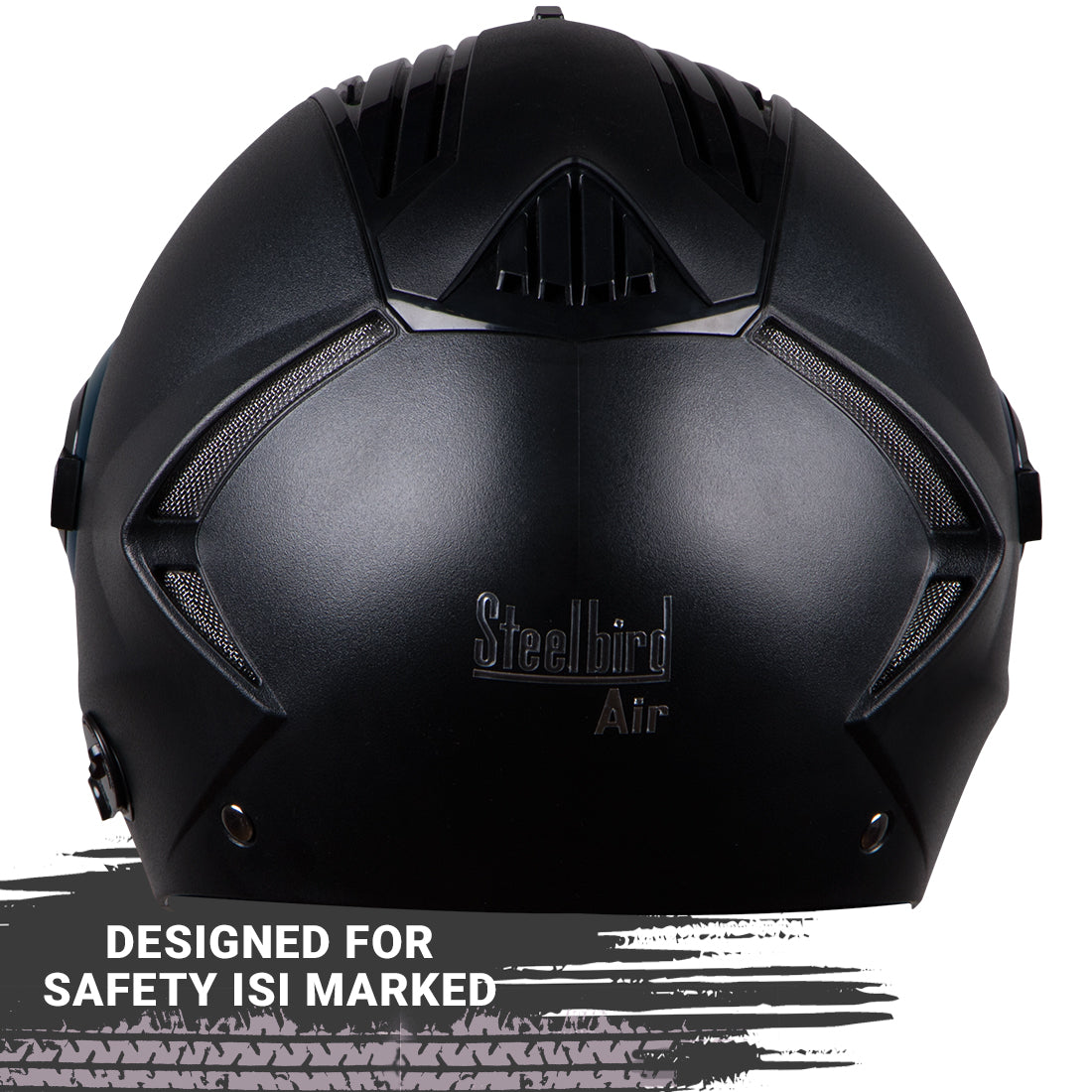 Steelbird SBA-3 R2K Classic ISI Certified Open Face Helmet for Men and Women (Black with Clear Visor)
