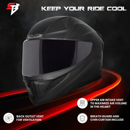 Steelbird SBH-25 Rudra ISI Certified Full Face Helmet for Men and Women (Glossy H.Grey with Smoke Visor)