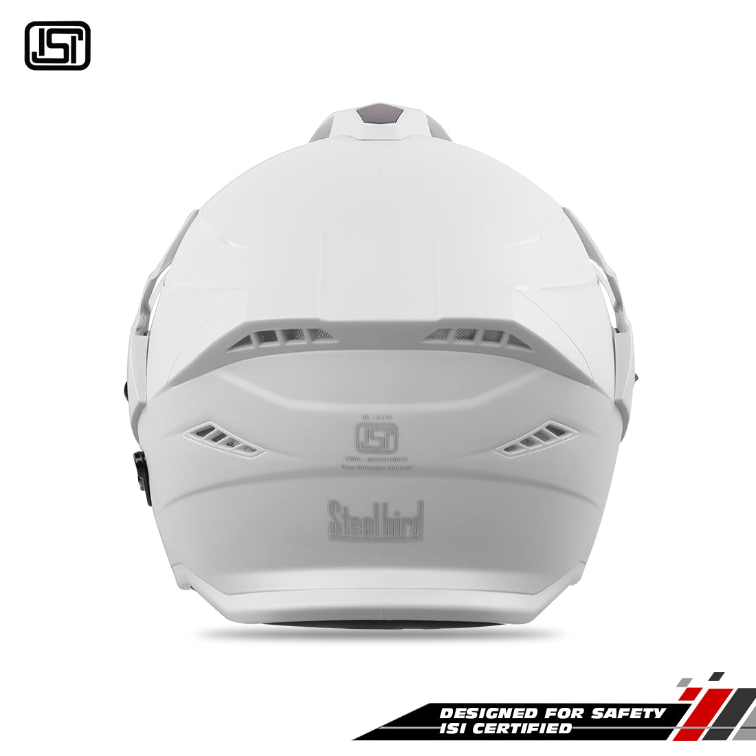 Steelbird SBH-23 GT Plus Open Face ISI Certified Helmet for Men and Women with Inner Sun Shield (Dashing White)
