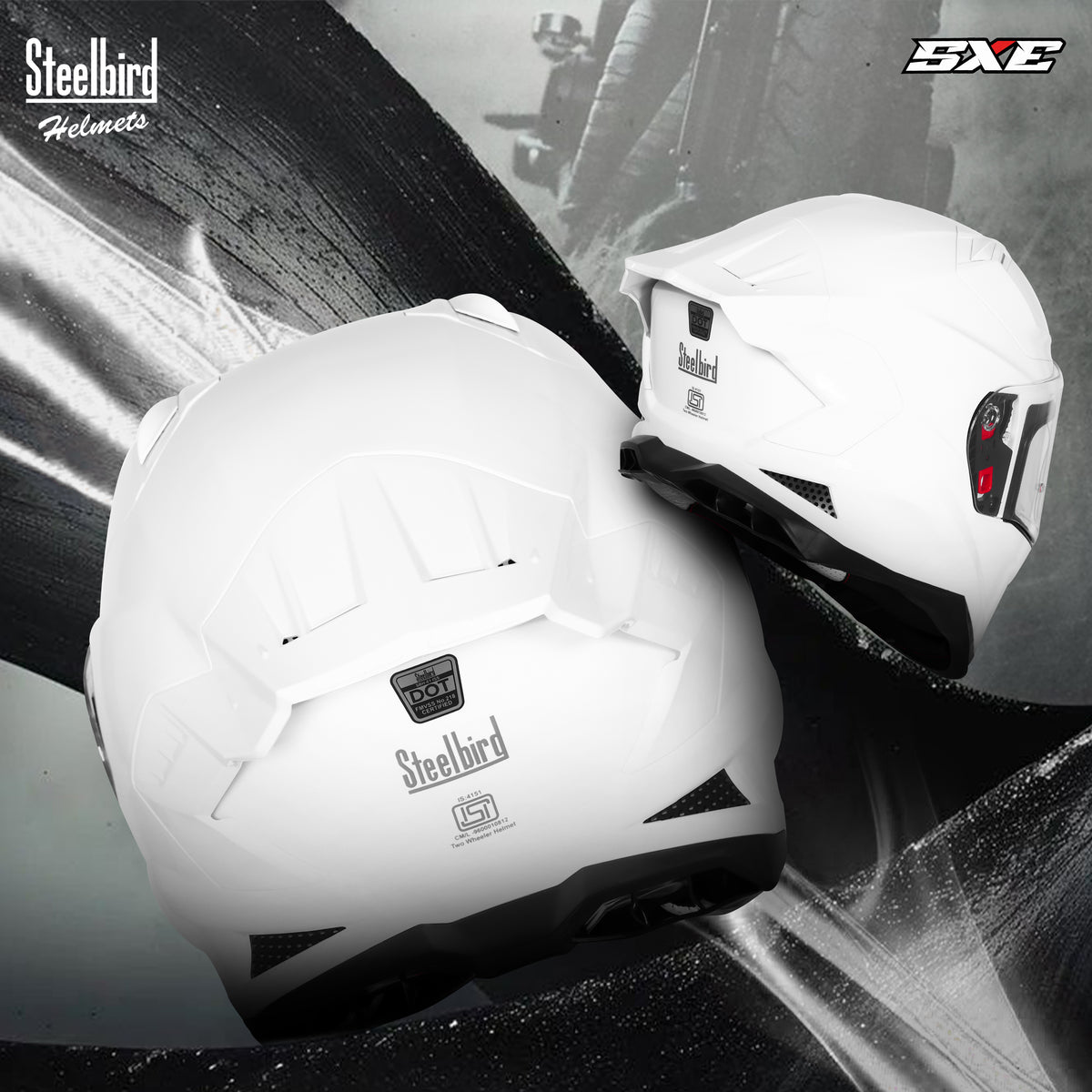 Steelbird SBH 61 Sxe Pinlock ISI and Dot Certified Full Face Motorbike Helmet (Glossy White with Anti fog Shield)