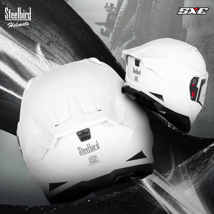 Steelbird SBH 61 Sxe Pinlock ISI and Dot Certified Full Face Motorbike Helmet (Glossy White with Anti fog Shield)