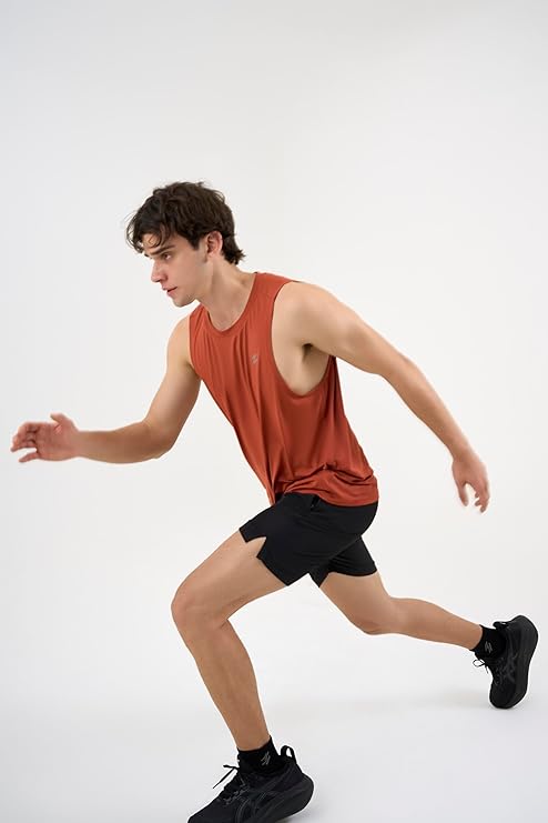 DCYPHR Men's AUSM5X™ Mesh Tank Top- Burnt Orange