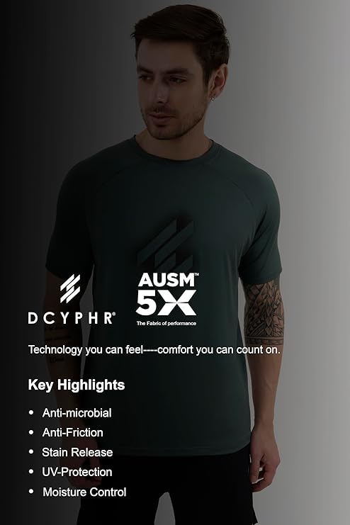 DCYPHR Men's AUSM5X™ Crewneck Tee- Deep Emerald