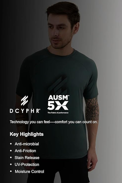 DCYPHR Men's AUSM5X™ Crewneck Tee- Deep Emerald