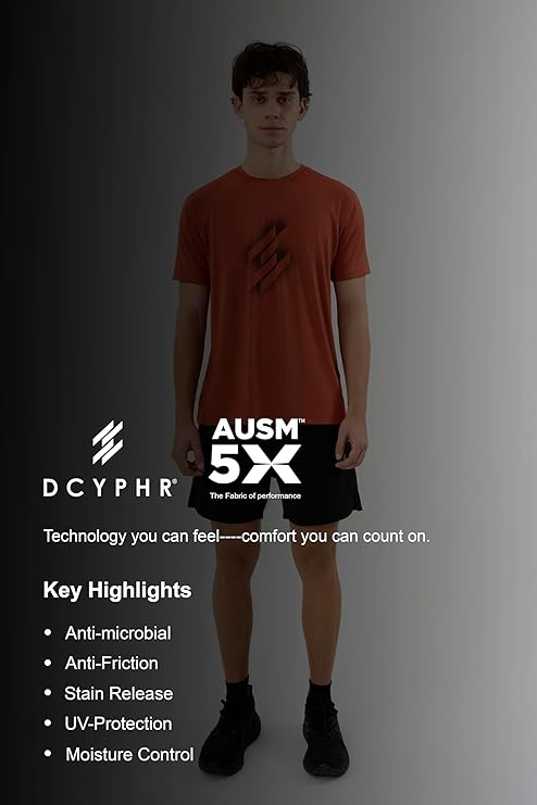 DCYPHR Men's AUSM5X™ Crewneck Tee- Burnt Orange
