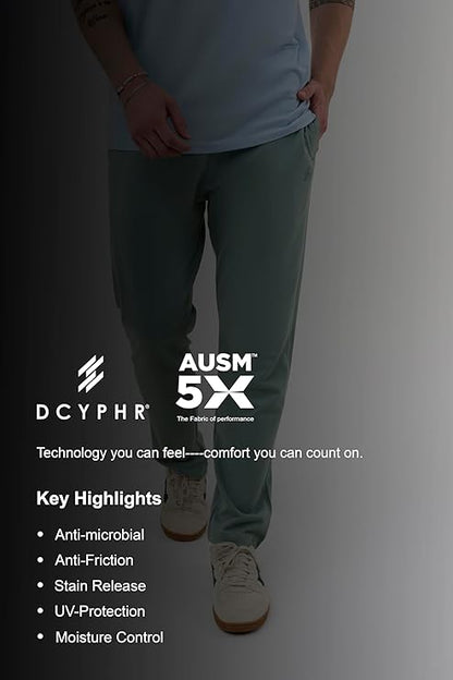 DCYPHR Men's Lightweight Terry Track Pants - Ice Green