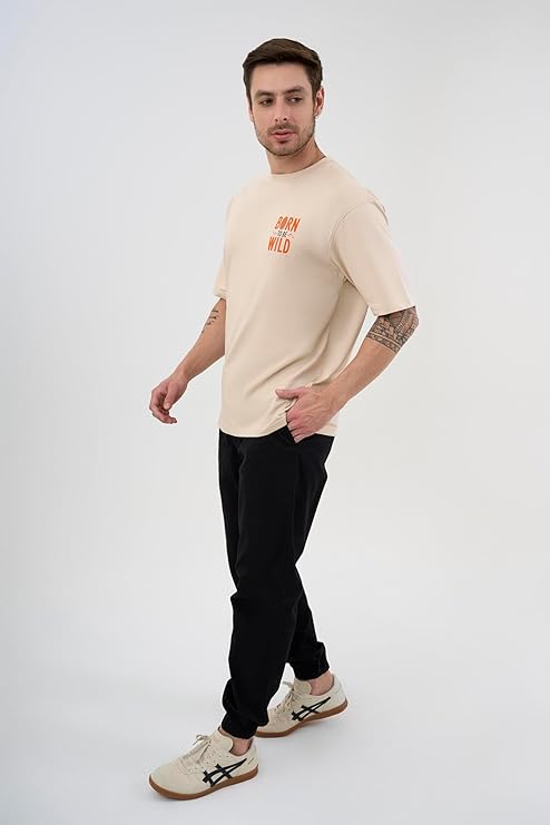 DCYPHR Discovery Men's Born to Be Wild Graphic Tee-Ivory Mist