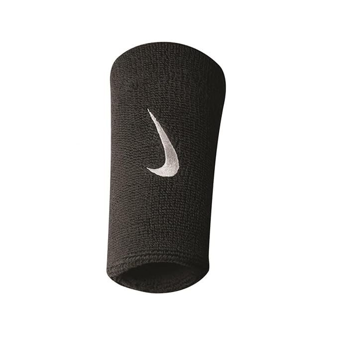 Refurbished Nike Swoosh DOUBLEWIDE Wristbands  (Black/White)