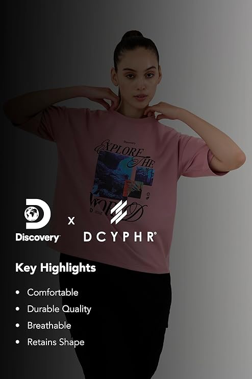 DCYPHR Discovery Women's Explore The World Graphic Tee- Dusk Pink