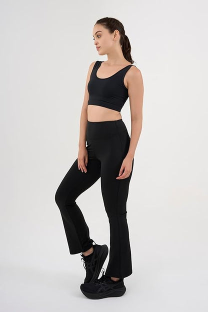 DCYPHR Women's High-Rise Flair Pants- Black