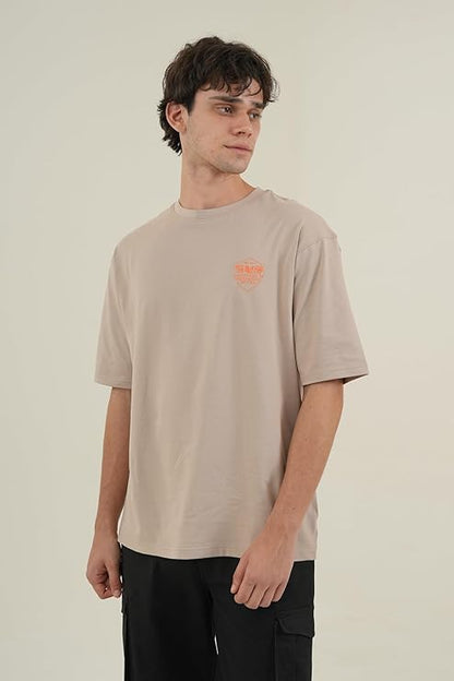 DCYPHR Discovery Men's Rhinoceros Graphic Tee- Dune Earth