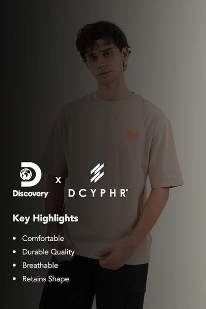 DCYPHR Discovery Men's Rhinoceros Graphic Tee- Dune Earth