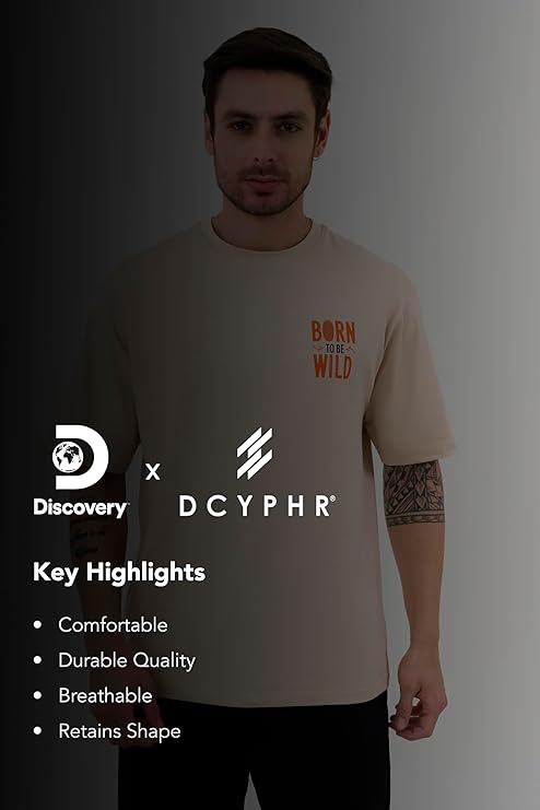 DCYPHR Discovery Men's Born to Be Wild Graphic Tee-Ivory Mist