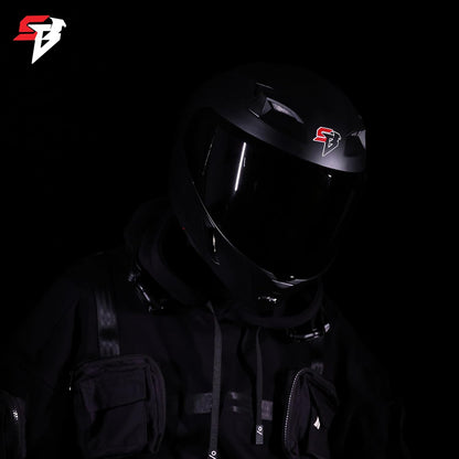 Steelbird SBA-11 Tornado ISI and DOT Certified Full Face Helmet for Men and Women with Inner Silver Sun Shield (Glossy Black with Smoke Visor)
