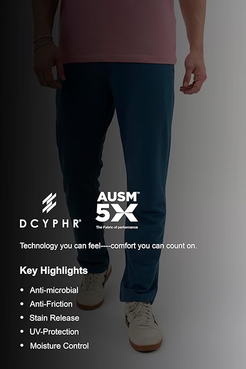 DCYPHR Men's Lightweight Terry Track Pants- Deep Teal